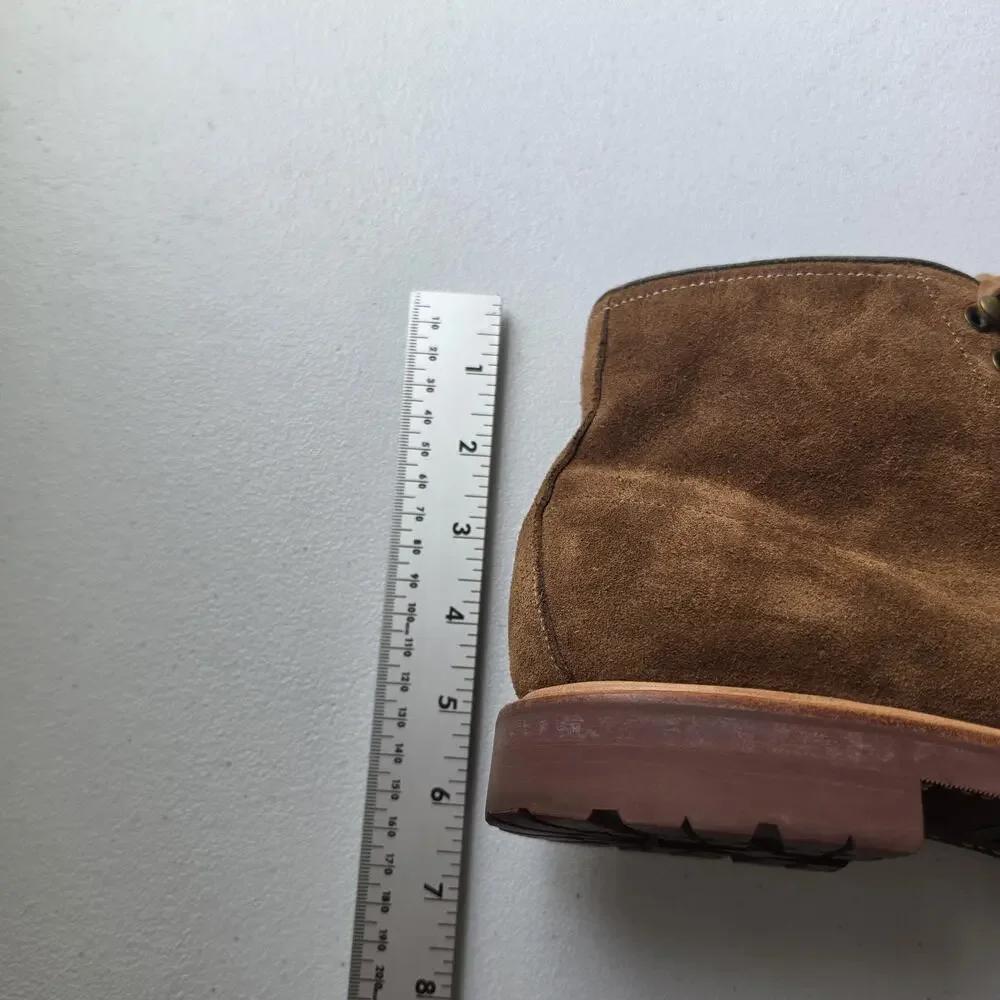 J Crew Kenton Pacer Suede Chukka Boots Mens 9.5 Brown Moc Toe Lug Sole Lace Up